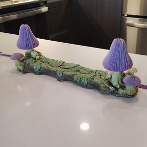 Handcrafted Purple Mushroom Garden Accent